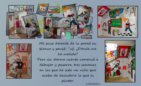 Aprendieno a pintar un mural para el Folki